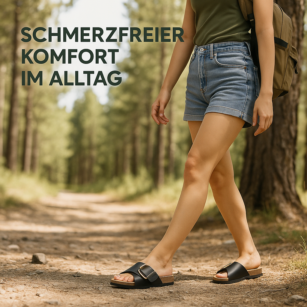 ComfoLyn – Orthopädische Damen-Sandalen | Schmerzlindernd bei Fersensporn & Plantarfasziitis | Rutschfest & Atmungsaktiv.
