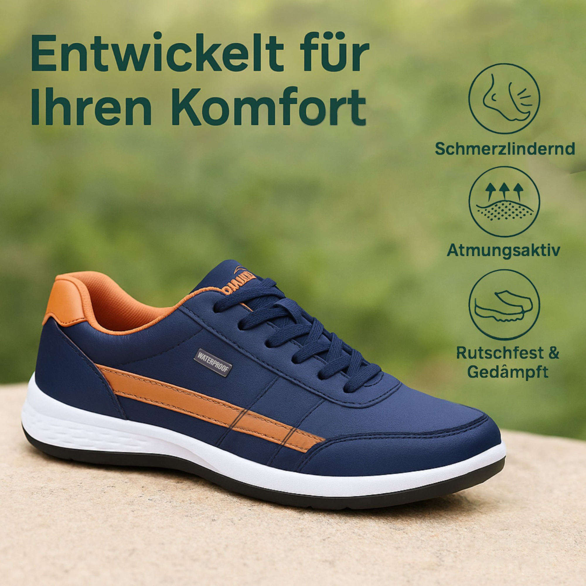 OrthoLinx – Orthopädische Komfortschuhe gegen Fersenschmerzen | Atmungsaktiv & Schmerzlindernd | Rutschfest & Gedämpft – Unisex Alltag